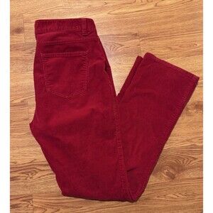 Talbots Heritage Pants Women 10 Red Corduroy Straight Winter Holiday Cotton